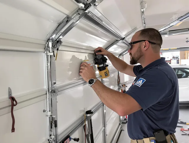 Whitman Garage Door Repair technician quieting a noisy garage door in Whitman