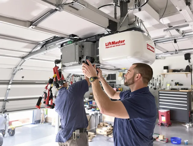 Whitman Garage Door Repair technician performing advanced diagnostics on garage opener in Whitman